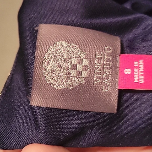 Vince Camuto Short Sleeve Navy Blue & Pink Dress 8 - Picture 8 of 9